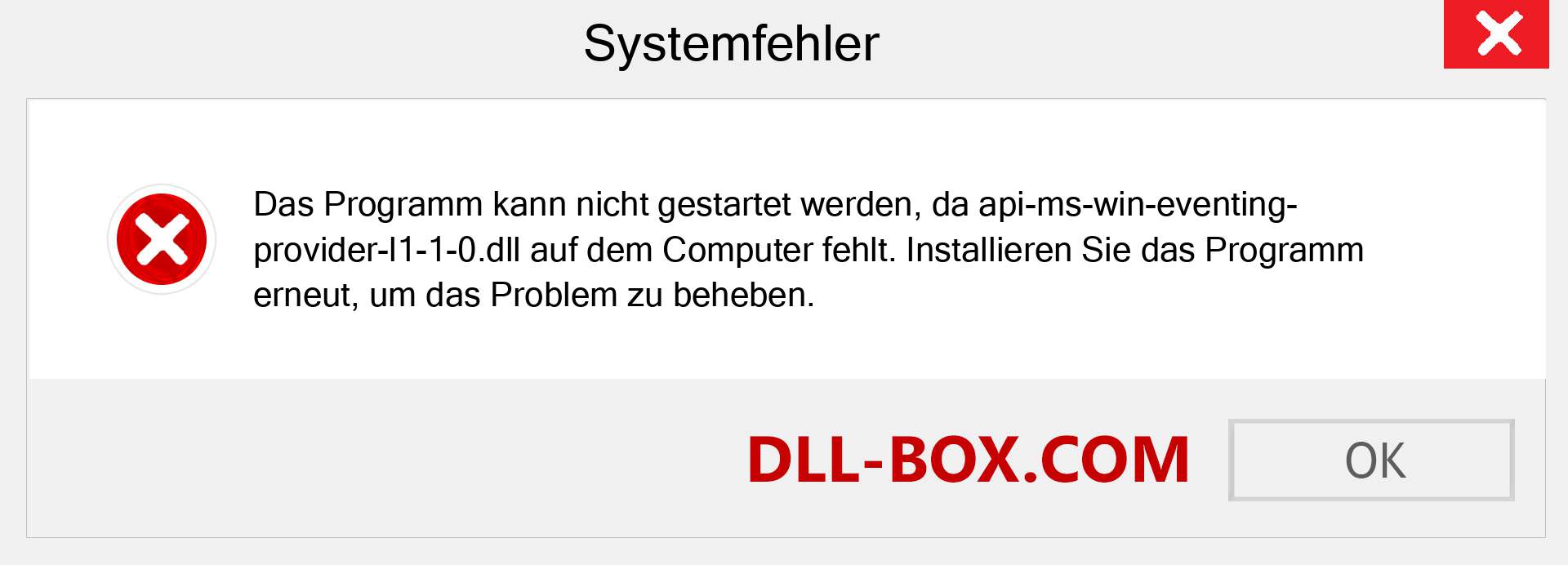 api-ms-win-eventing-provider-l1-1-0.dll-Datei fehlt?. Download für Windows 7, 8, 10 - Fix api-ms-win-eventing-provider-l1-1-0 dll Missing Error unter Windows, Fotos, Bildern